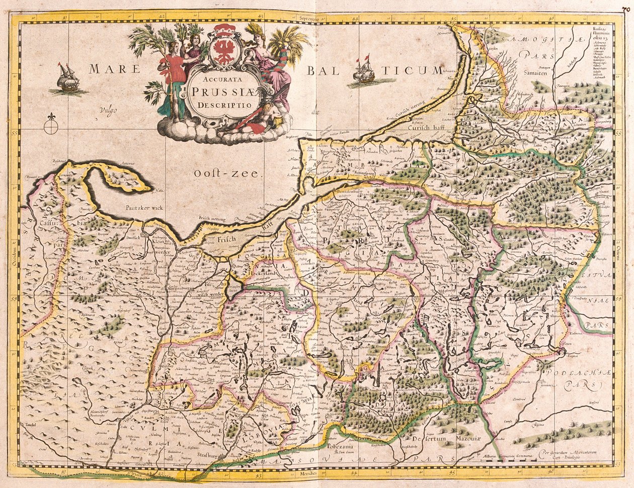 Kart over kongeriket Preussen (Tyskland) (radering av Frederick de Wit