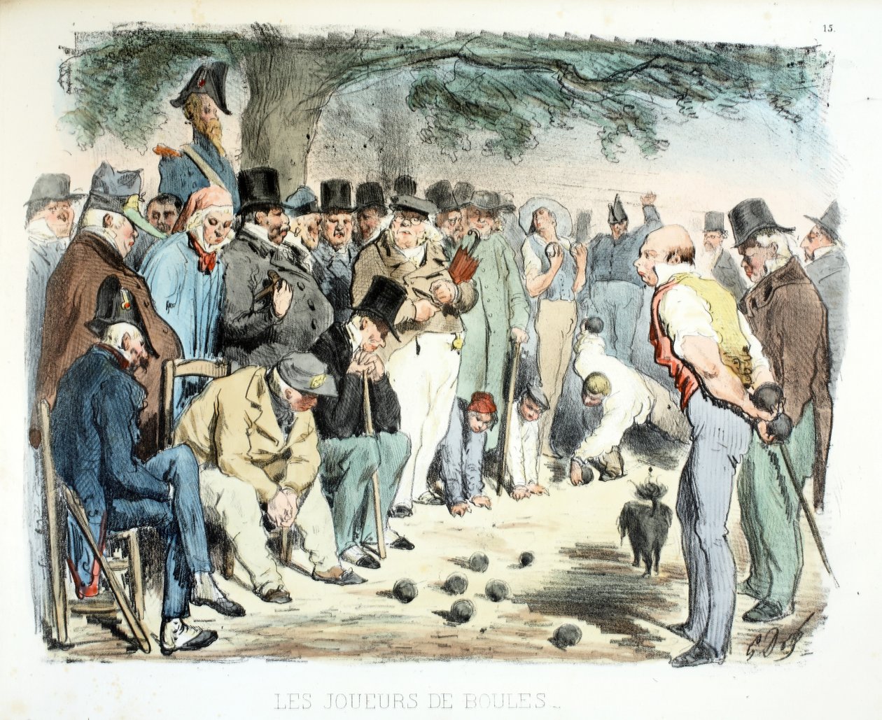 Boulespillerne, The Different Audiences of Paris, 1854 av Gustave Dore