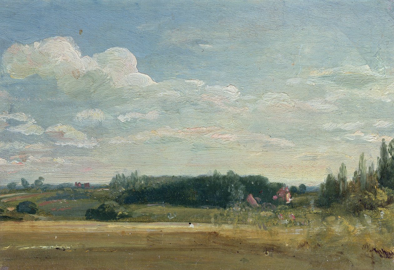 Utsikt mot prestegården, Østre Bergholt av John Constable