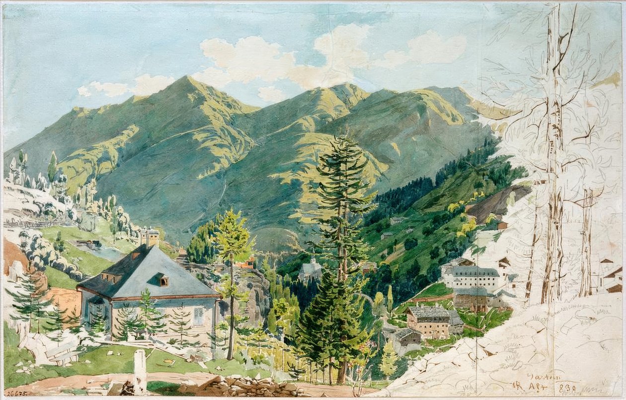 Utsikt over Gastein med Gamskarkogel av Rudolf von Alt