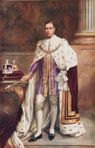 Kong George VI i kroningskapper av Albert Henry Collings