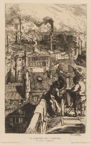 Gazette des Beaux-Arts: The Gobelins Quarter, 1889. av Auguste Louis Lepère