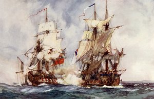 Fangst av den franske gjenforeningen av halvmånen, 1793 av Charles Edward Dixon