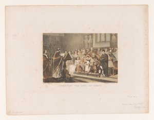 Prest leser for Karl den Store Lesing for Karel den Groote (tittel på objekt) av Charles Rochussen