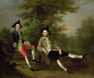 Portrett av David Garrick (1717-79) (til venstre) og William Windham av Felbrigg (1717-61) (til høyre) ca. 1745