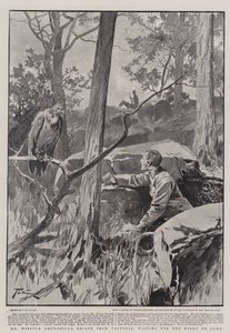 Mr Winston Churchills flukt fra Pretoria, venter på at natten skal komme