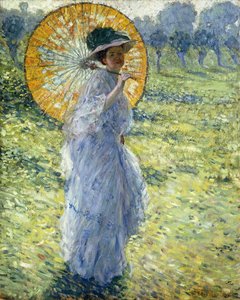 Kvinne med parasoll, ca. 1906 (olje på lerret) av Frederick Carl Frieseke