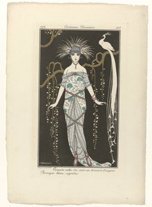 Journal des Dames et des Modes, Costumes Parisiens, 1914, nr. 168: Stor aftenkjole (...) av George Barbier