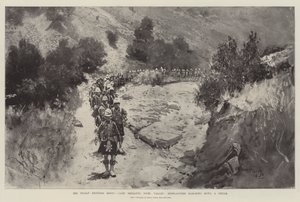 The Indian Frontier Rising, Camp Sheranni, Tochi Valley, Highlanders som marsjerer ned en Defile