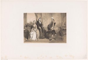 Tre figurer i interiør fra 1700-tallet av Herman Frederik Carel ten Kate