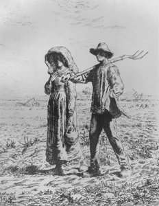Avreise på jobb, 1863 av Jean Francois Millet