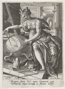 Geometri Geometri (tittel på objekt) De syv liberale kunstene (artes liberales) (serietittel) av Johann Sadeler (I)