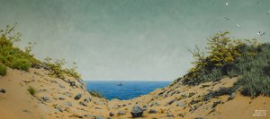 JJM gjenskaper Friedrich-CD: View through a bank hollow (Panorama)