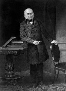 Portrett av John Quincy Adams (1767-1848), amerikansk politiker og diplomat som var USAs sjette president fra 1825 til 1829, gravering av Unbekannt Unbekannt