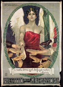 Italiensk WWI War Loan-plakat av Luciano Achille Mauzan