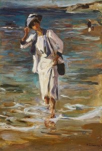 Kvinne på stranden. 1908