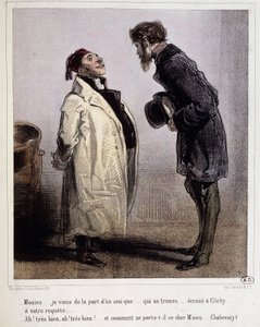 Debitor og kreditor, Cartoon de Gavarni, ca. 1840. av Paul Gavarni