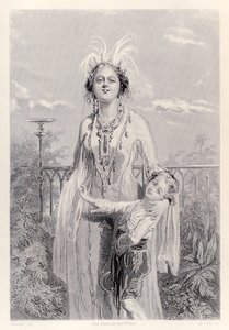 The Queen of Laputa, fra den franske utgaven av Gullivers Travels av Jonathan Swift av Paul Gavarni