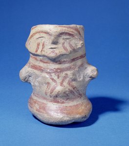 Fartøy i menneskelig form, Hacilar, Tyrkia, ca. 5500 f.Kr. (malt keramikk) av Prehistoric