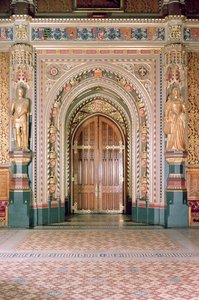 Houses of Parliament, inngangen til Robing Room, Royal Gallery, ca. 1841, Sir Charles Barry, (1795-1860) og Augustus Pugin, (1812-52) Westminster, London, Storbritannia av Unbekannt Unbekannt