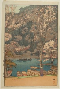 Arashiyama, fra serien "Eight Scenes of Cherry Blossoms" av Yoshida Hiroshi