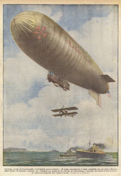 Det siste innen luftfart, det flybærende luftskipet av Achille Beltrame