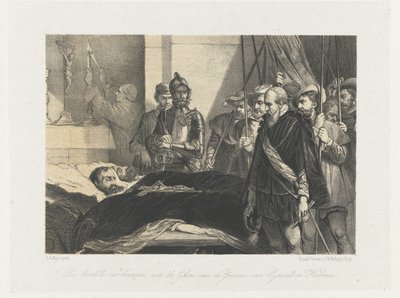Den siste hyllesten ble betalt til likene av Egmond og Horne, 1568 Den siste hyllesten til likene til grevene av Egmond og Hoorne (tittel på objekt) av Anonymous