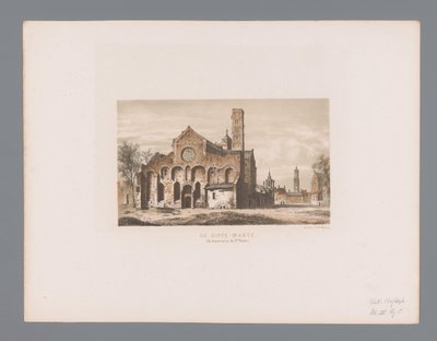 Ruinene av Maria-kirken i Utrecht Sainte-Marye (tittel på objekt) av Anonymous