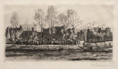 Amiens, bredden av Somme, 1907. av Auguste Louis Lepère