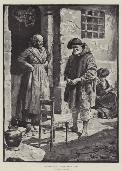Hans bedre halvdel, en gatescene i Napoli av Bernard Partridge