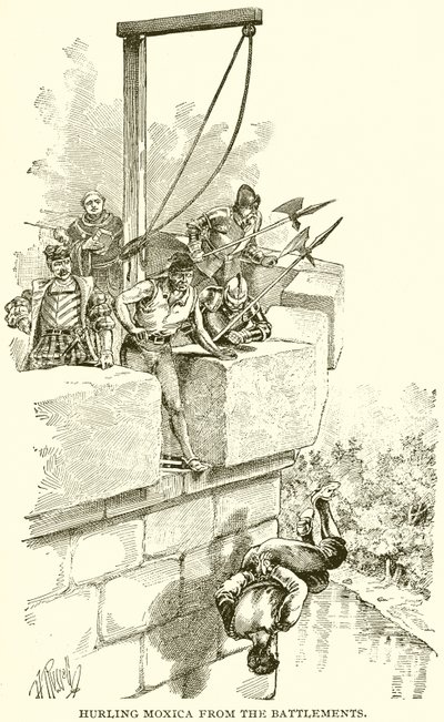 Hurling Moxica fra Battlements av English School
