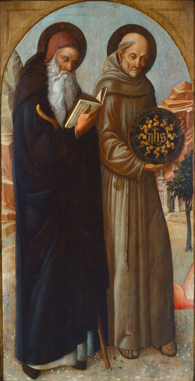 Saint Anthony Abbed og Saint Bernardino of Siena, 1459. av Jacopo Bellini
