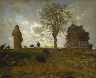 Høstlandskap med en flokk kalkuner, 1872-73. av Jean Francois Millet